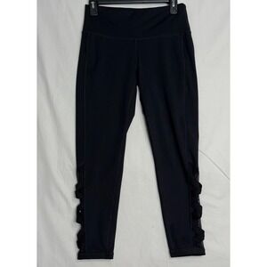 Ideology Black Lattice Detail Active Leggings Womens Size M Athletic Workout Gym